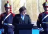 Día de la Bandera en Rosario: fugaz paso de Milei, tensiones internas, acto de repudio y una multitud en las calles